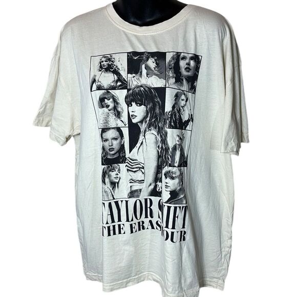 Taylor swift the eras tour official merch band tee swiftie cream colored Taylor - Picture 1 of 5